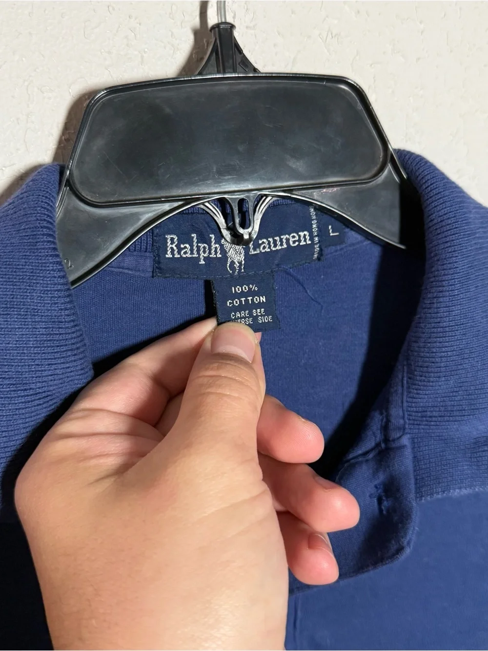 Men’s L Blue Ralph Lauren Retro Preppy Logo Business Casual Short Sleeve Polo